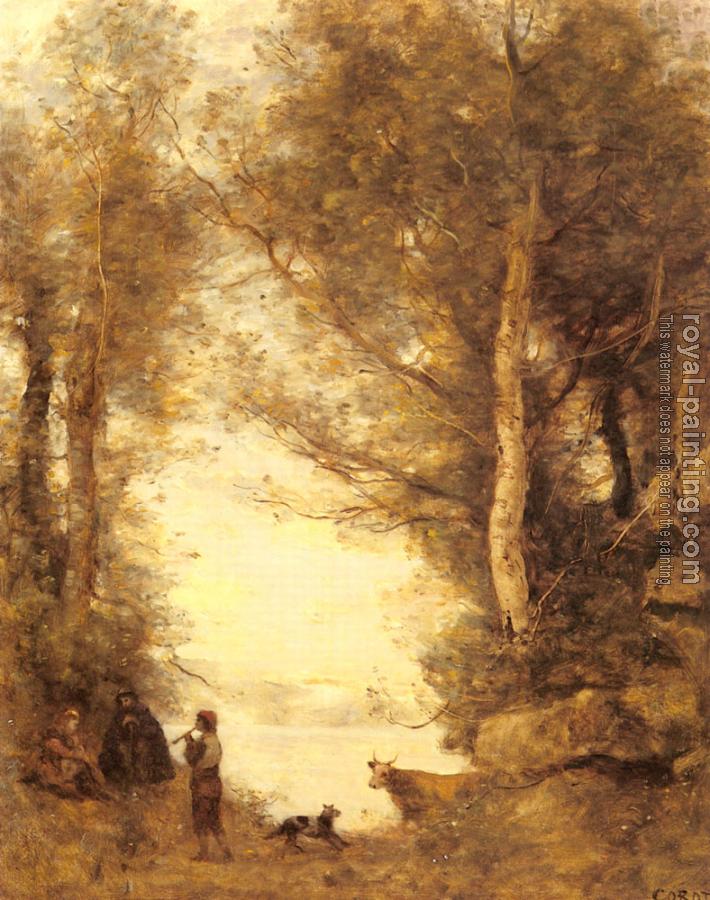Jean-Baptiste-Camille Corot : Le Joueur De Flute Du Lac D'Albano